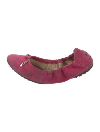 Tod's Suede Bow Accents Ballet Flats