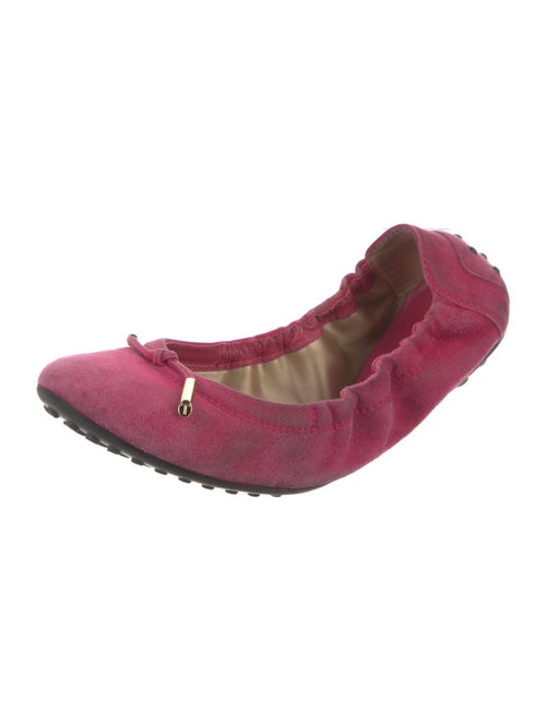 Tod's Suede Bow Accents Ballet Flats