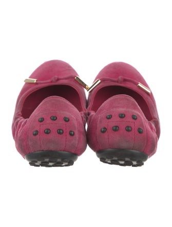 Tod's Suede Bow Accents Ballet Flats