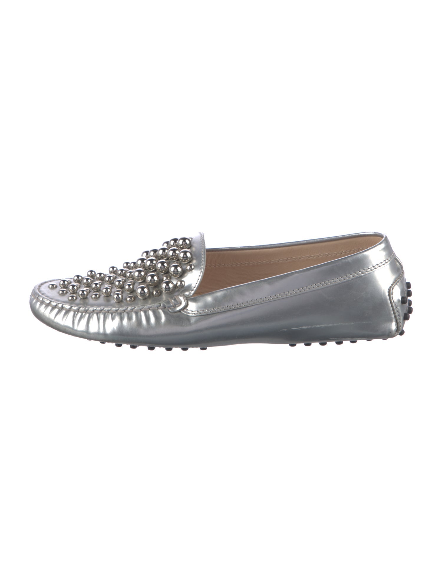 Tod's Leather Studded Accents Loafers