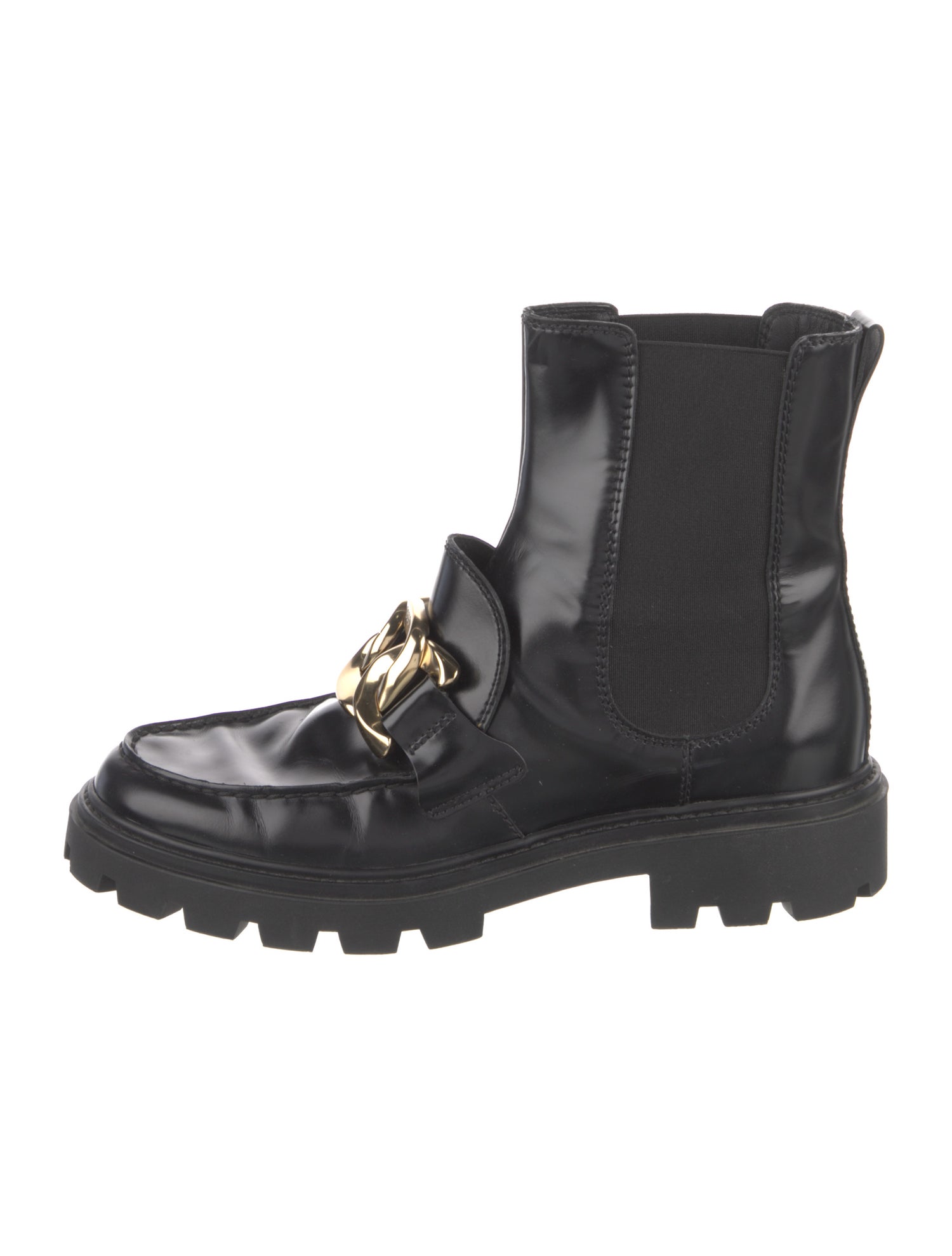 Tod's Leather Chain-Link Accents Chelsea Boots