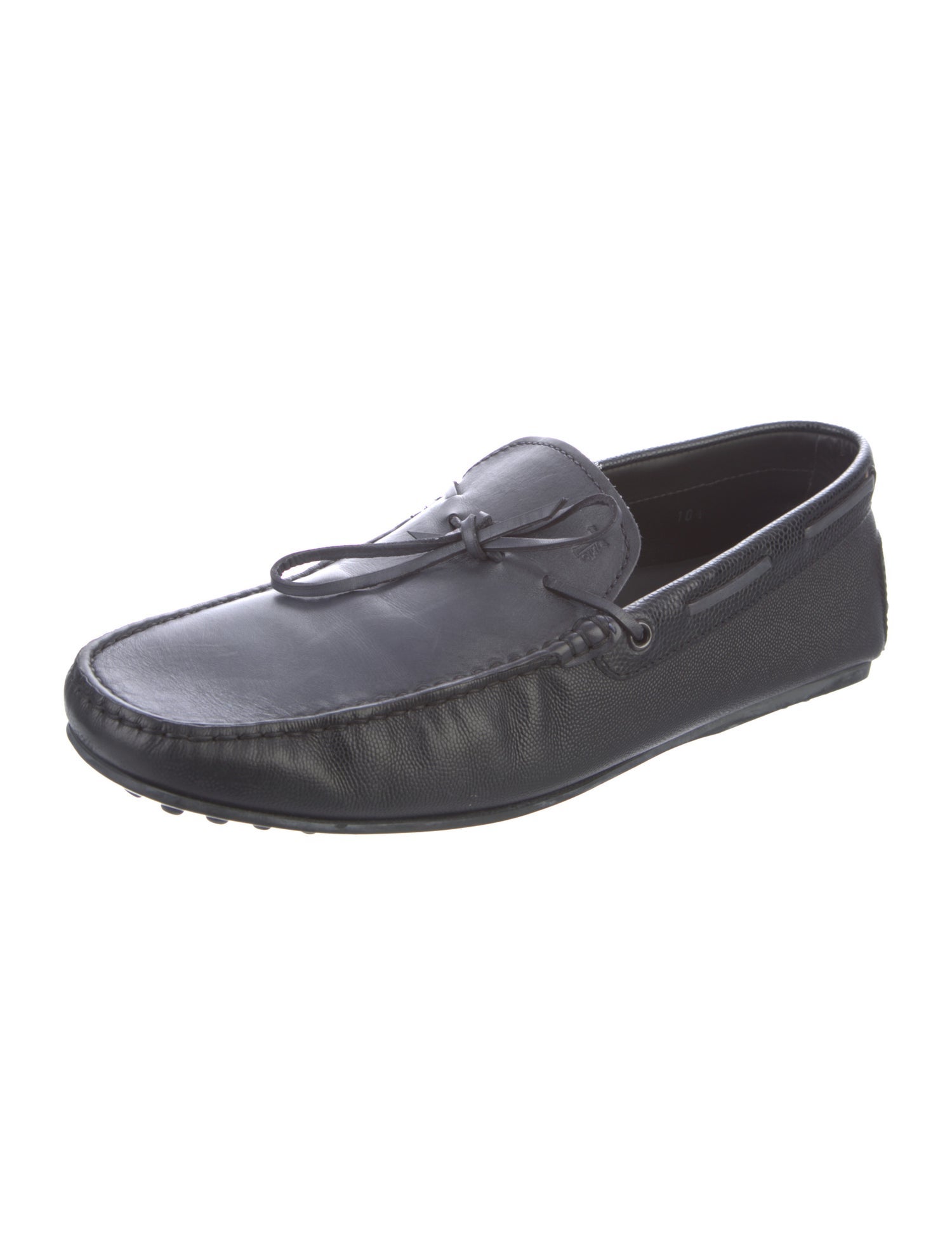 Tod's Leather Bow Accents Loafers