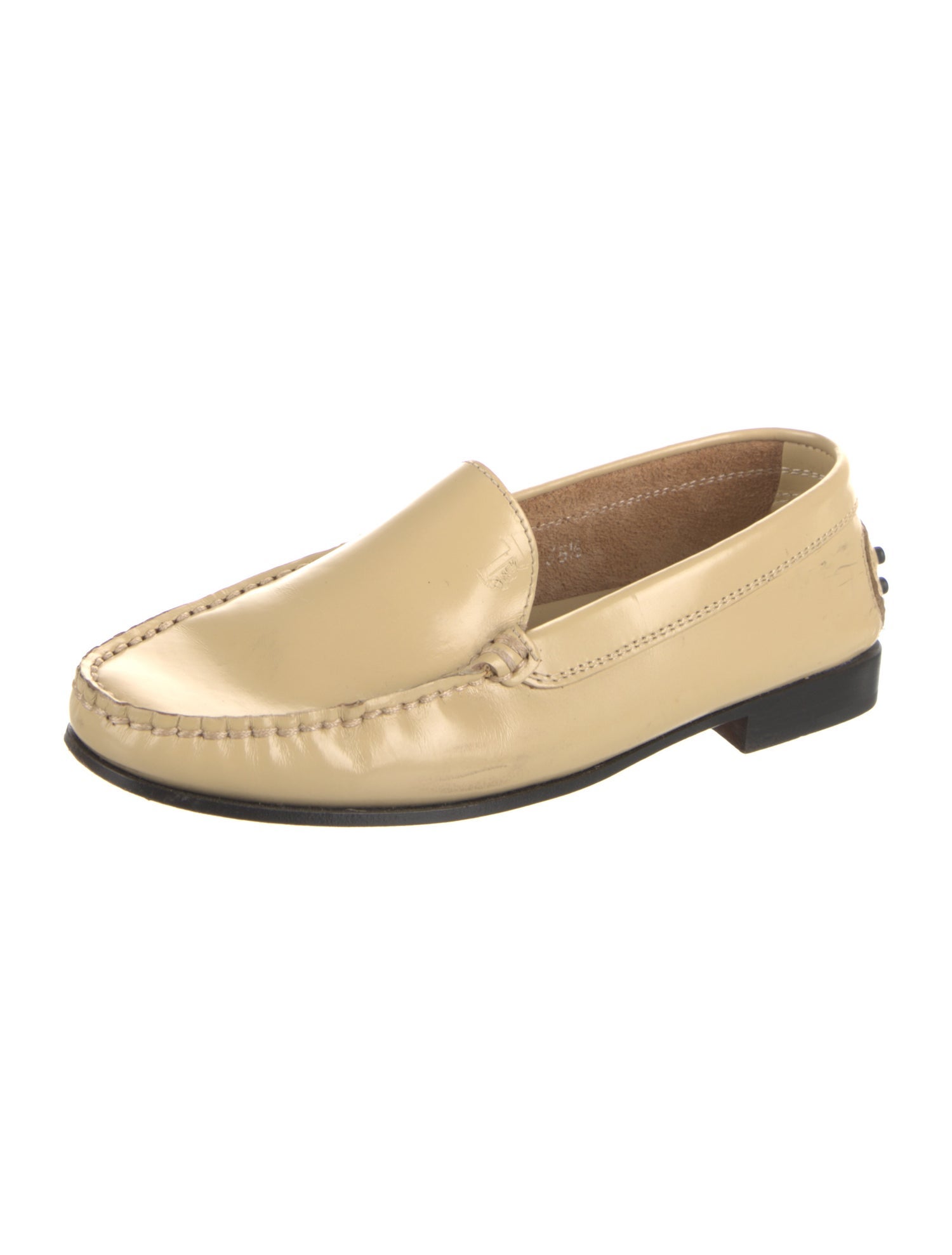 Tod's Patent Leather Raw-Edge Trim Loafers
