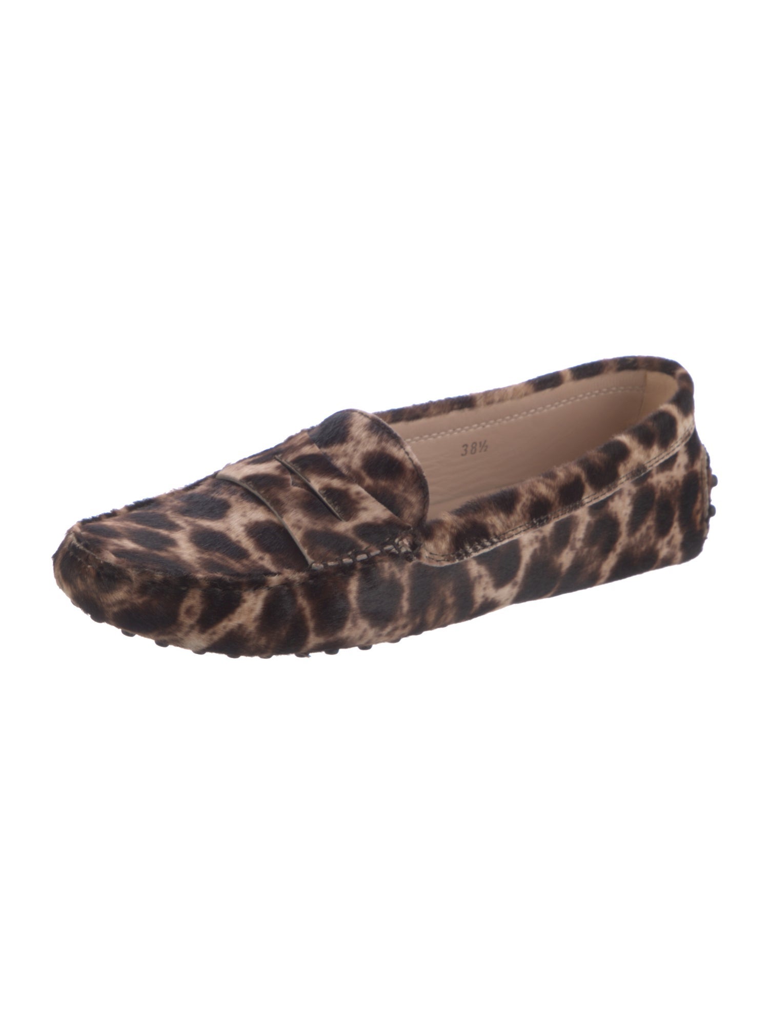 Tod's Ponyhair Animal Print Loafers