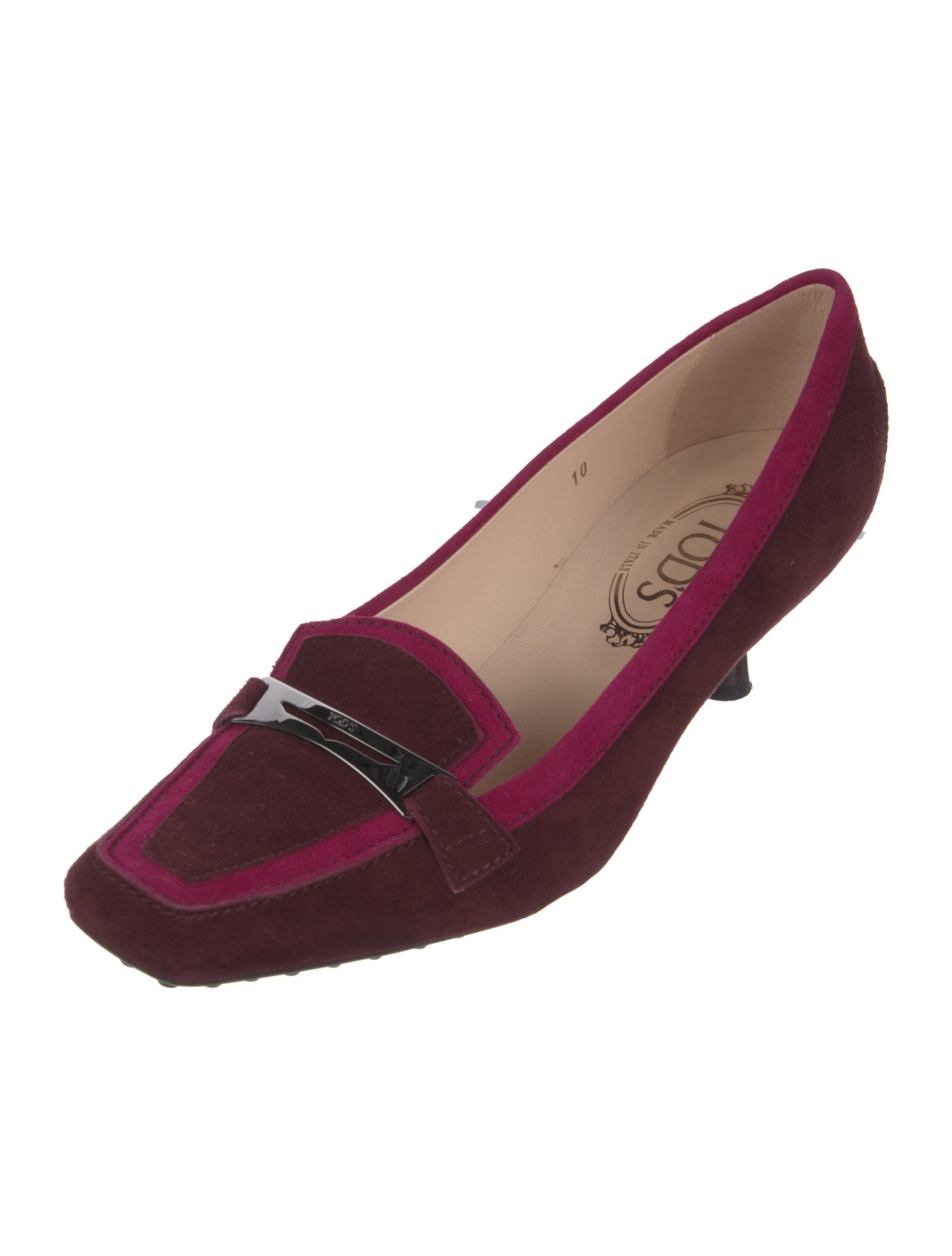 Tod's Suede Colorblock Pattern Pumps