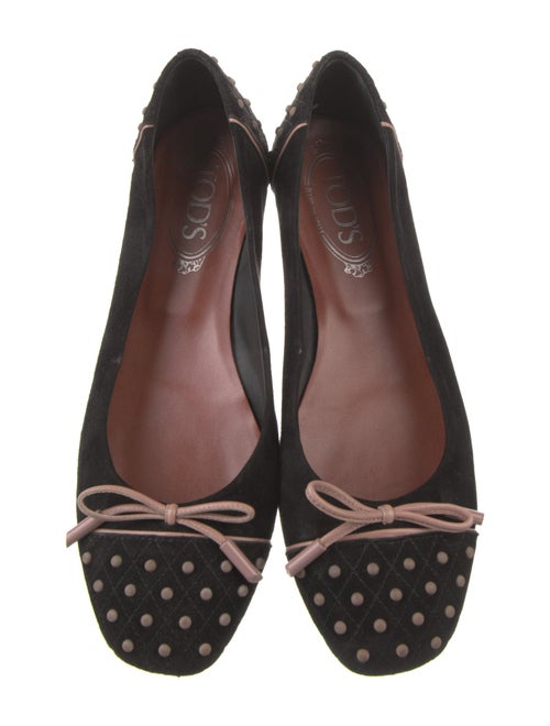 Tod's Quilted Pattern Suede Flats