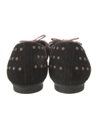 Tod's Quilted Pattern Suede Flats