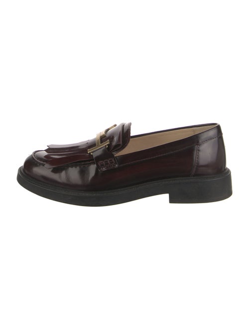 Tod's Leather Fringe Trim Accent Loafers