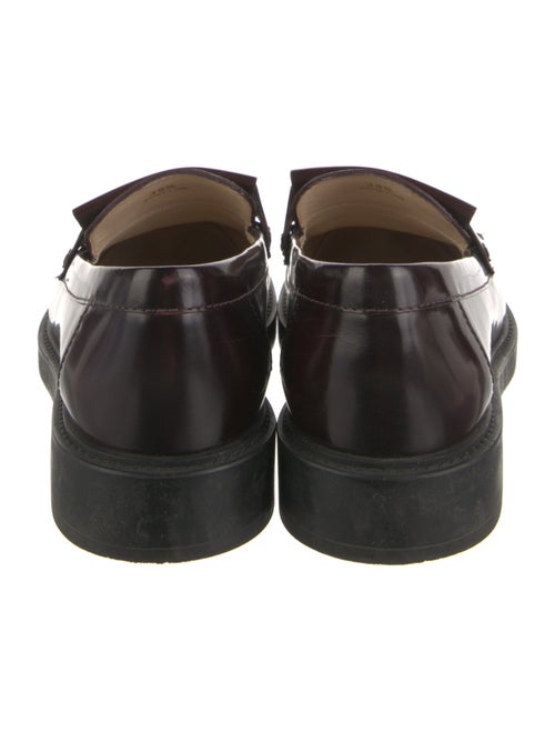 Tod's Leather Fringe Trim Accent Loafers