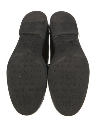 Tod's Leather Fringe Trim Accent Loafers