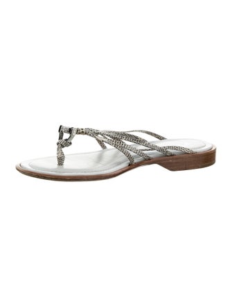 Tod's Leather Animal Print Slides