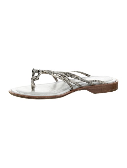 Tod's Leather Animal Print Slides