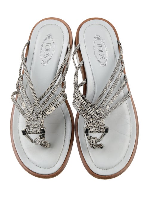 Tod's Leather Animal Print Slides