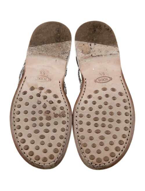 Tod's Leather Animal Print Slides