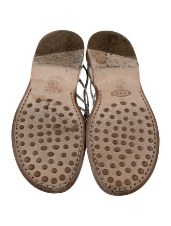 Tod's Leather Animal Print Slides