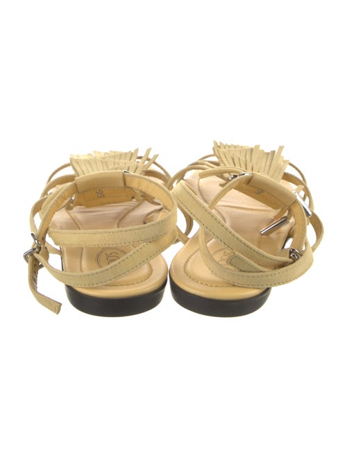 Tod's Leather Fringe Trim Accent Gladiator Sandals