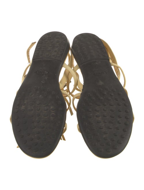 Tod's Leather Fringe Trim Accent Gladiator Sandals