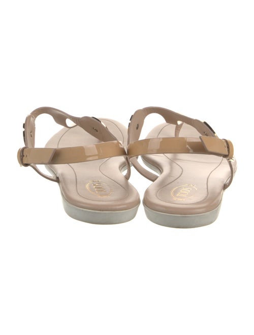 Tod's Patent Leather Studded Accents T-Strap Sandals