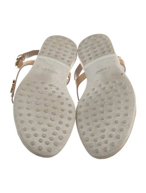 Tod's Patent Leather Studded Accents T-Strap Sandals