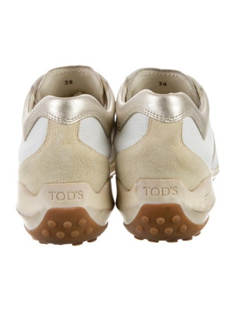 Tod's Embossed Leather Embroidered Accent Sneakers