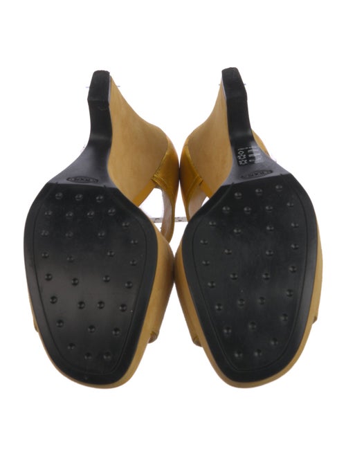 Tod's Suede Cutout Accent T-Strap Sandals