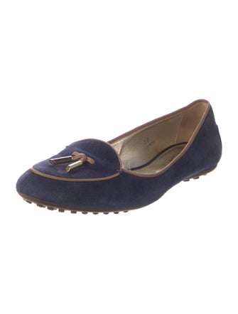 Tod's Suede Leather Trim Embellishment Flats