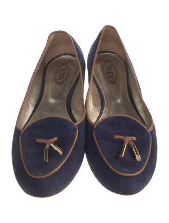 Tod's Suede Leather Trim Embellishment Flats