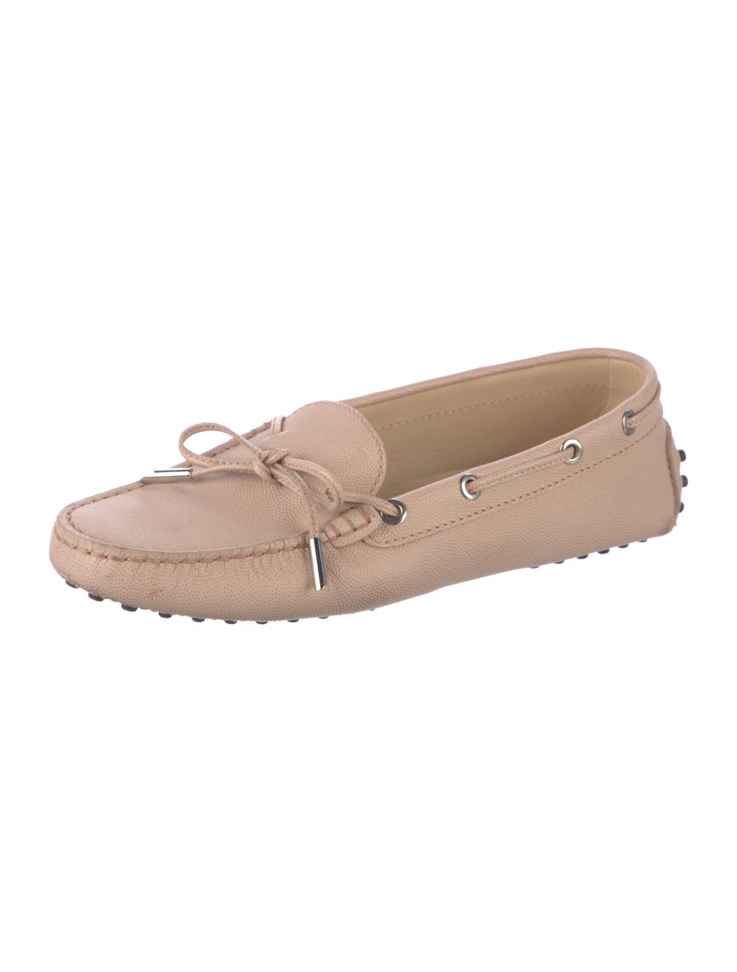 Tod's Leather Bow Accents Moccasins
