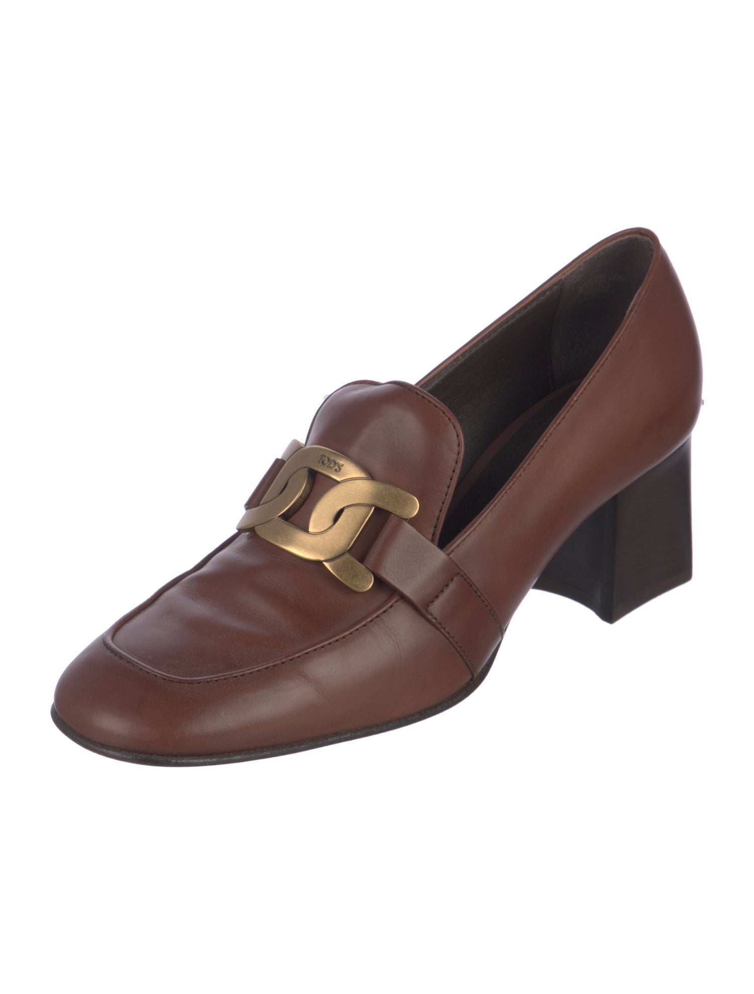 Tod's Leather Chain-Link Accents Pumps