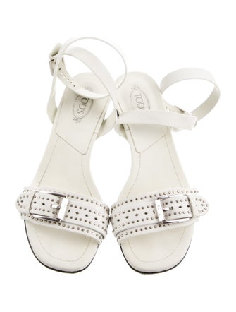 Tod's Leather Studded Accents Slides