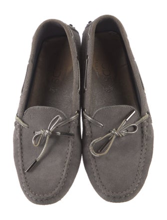 Tod's Suede Bow Accents Moccasins