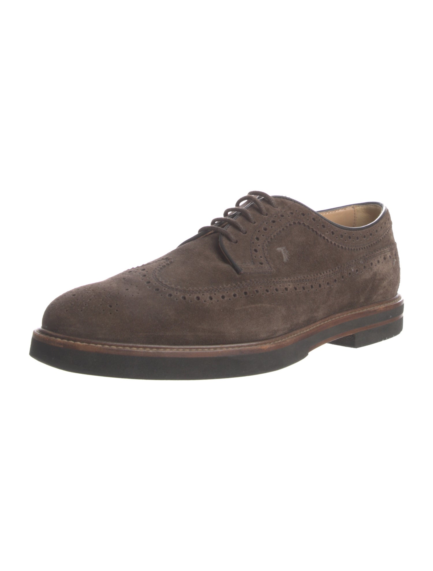 Tod's Suede Scalloped Accent Brogues
