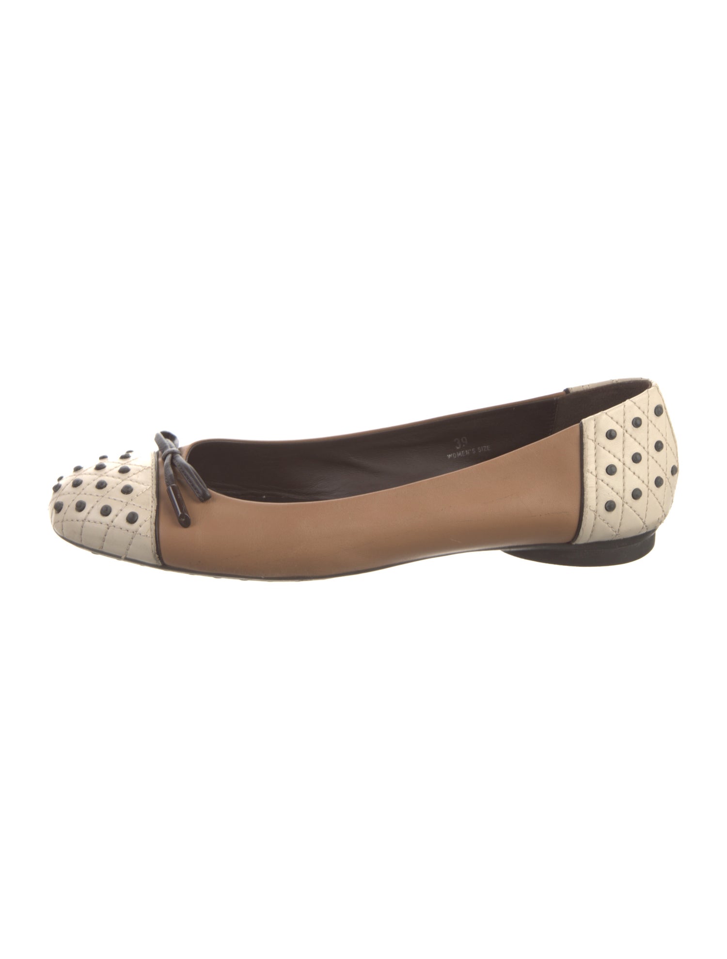 Tod's Leather Colorblock Pattern Ballet Flats