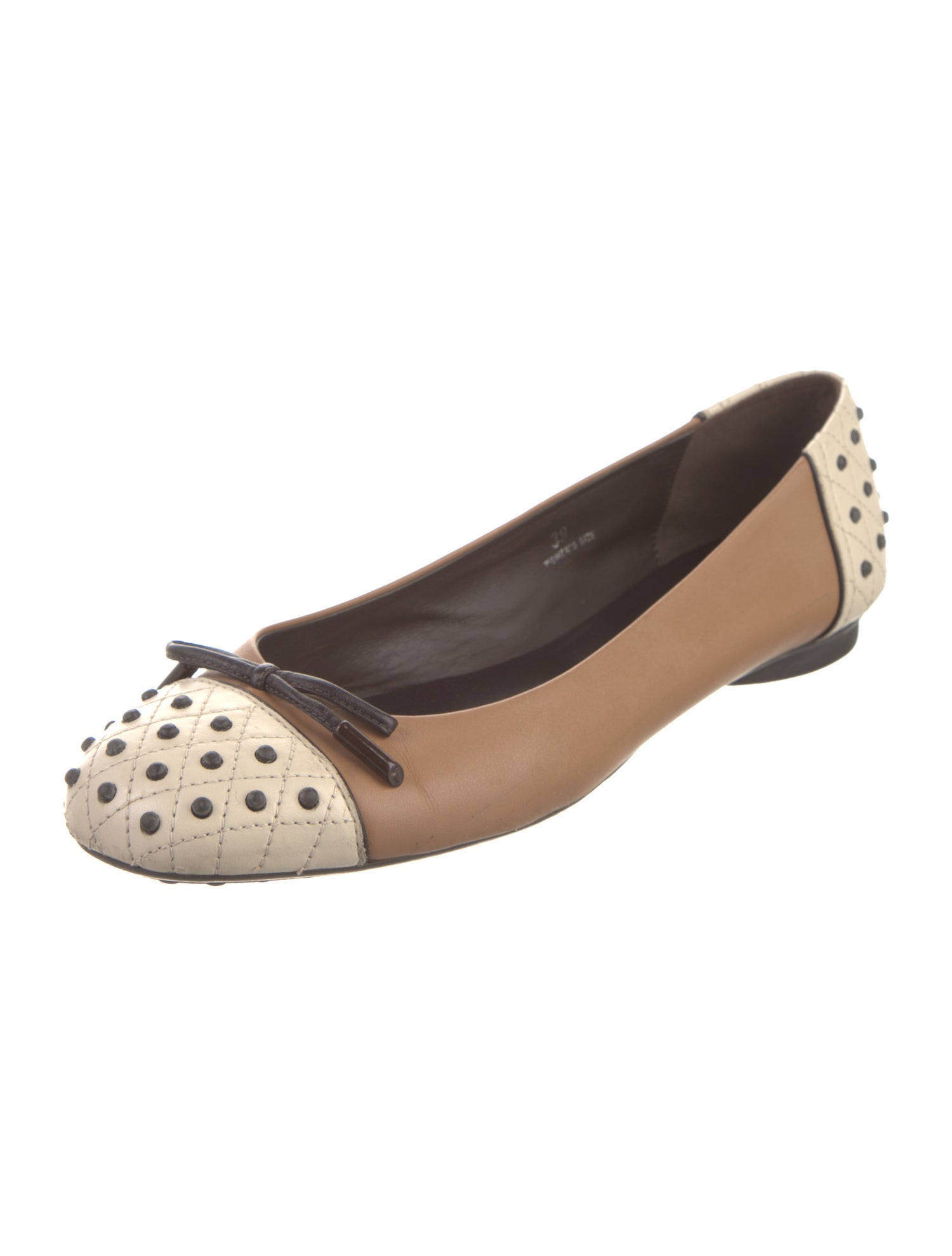 Tod's Leather Colorblock Pattern Ballet Flats
