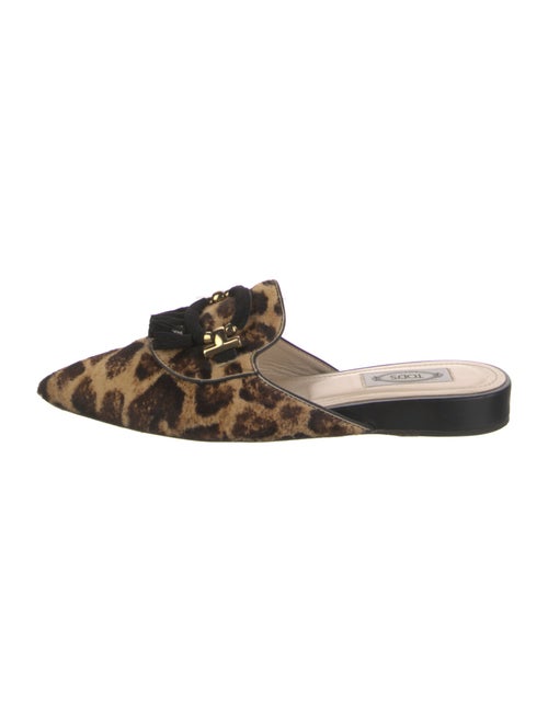 Tod's Ponyhair Animal Print Mules