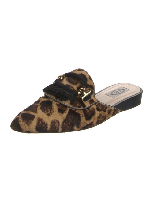 Tod's Ponyhair Animal Print Mules