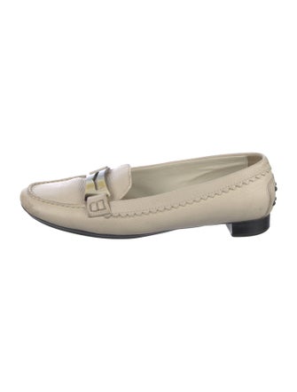 Tod's Leather Crystal Embellishments Loafers