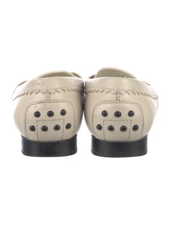 Tod's Leather Crystal Embellishments Loafers