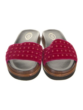 Tod's Velvet Studded Accents Slides