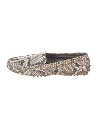 Tod's Leather Animal Print Loafers