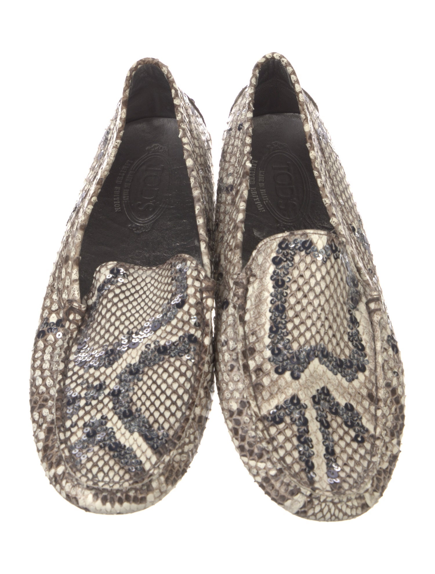 Tod's Leather Animal Print Loafers