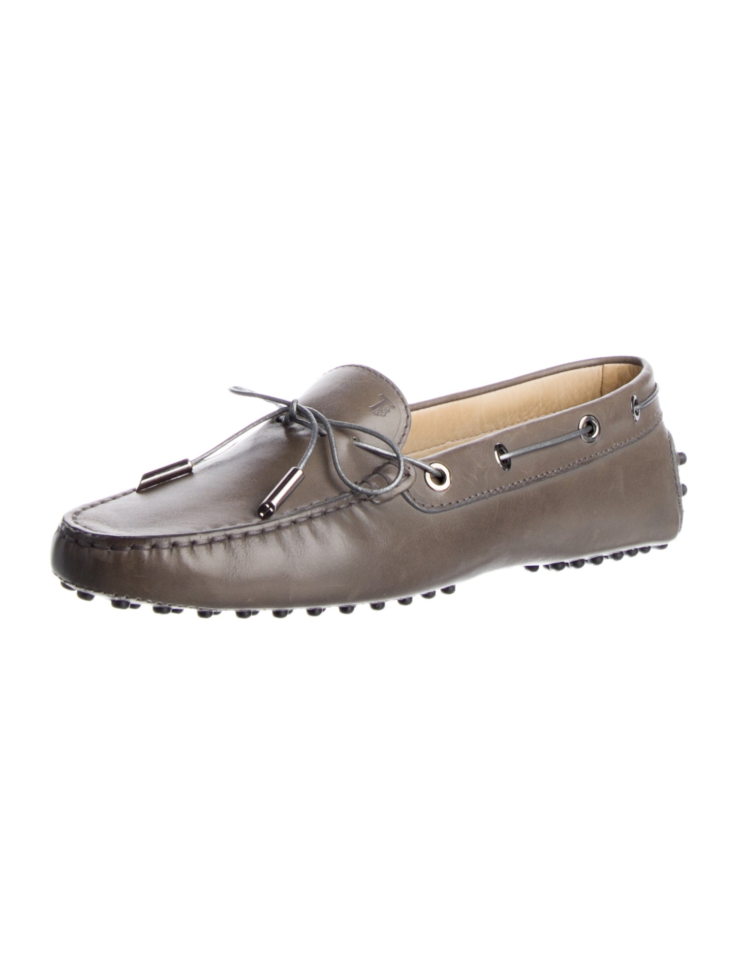 Tod's Leather Bow Accents Loafers