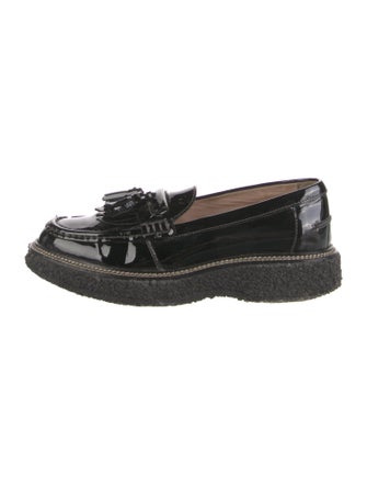 Tod's Patent Leather Tassel Accents Loafers