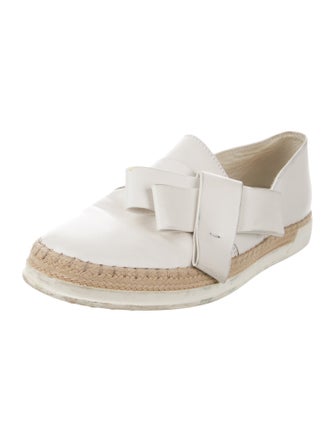 Tod's Leather Bow Accents Espadrilles
