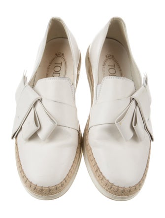 Tod's Leather Bow Accents Espadrilles