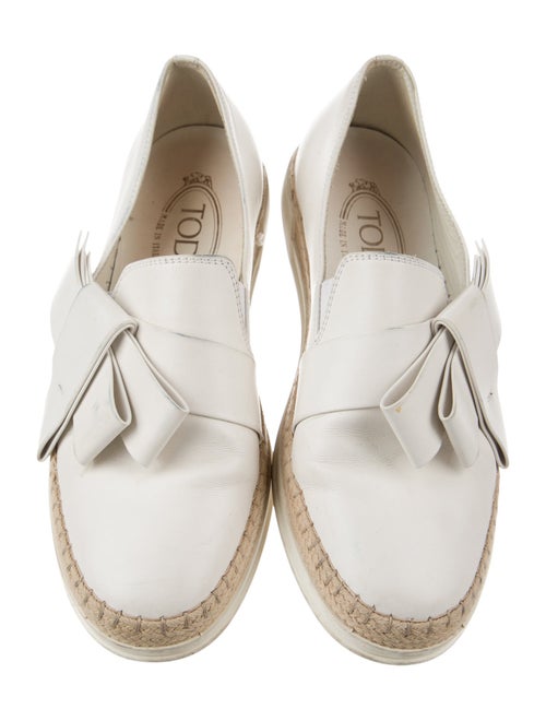 Tod's Leather Bow Accents Espadrilles