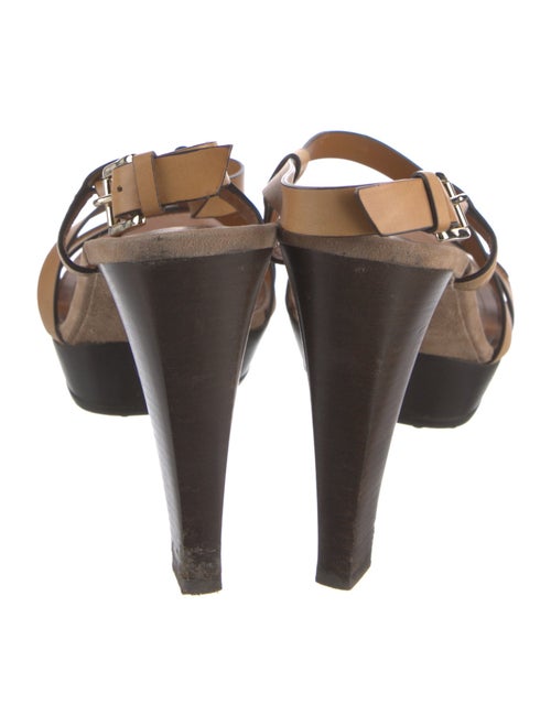 Tod's Leather Colorblock Pattern Slingback Sandals