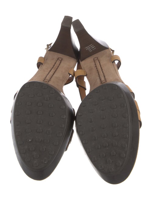 Tod's Leather Colorblock Pattern Slingback Sandals