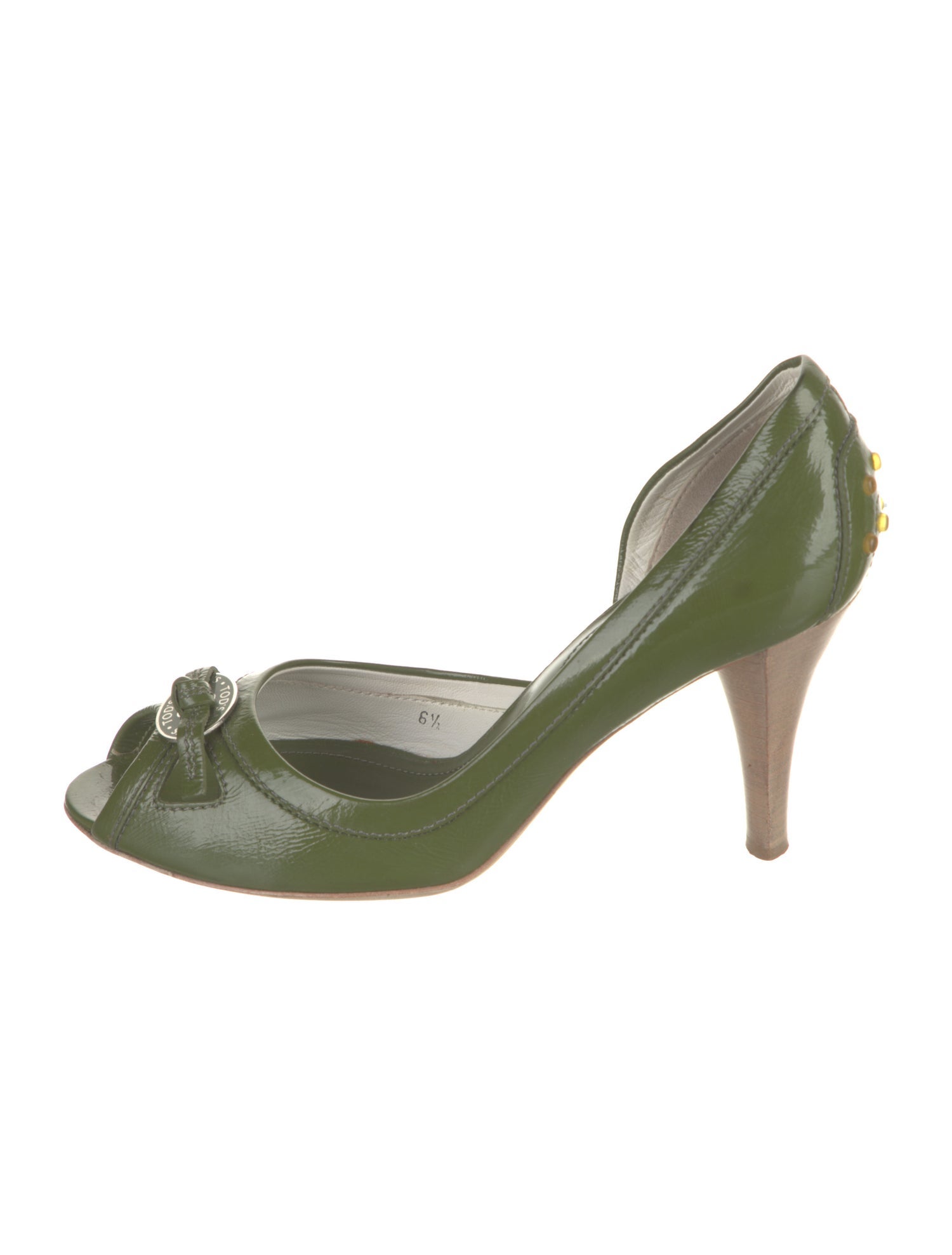 Tod's Patent Leather Colorblock Pattern D'Orsay Pumps