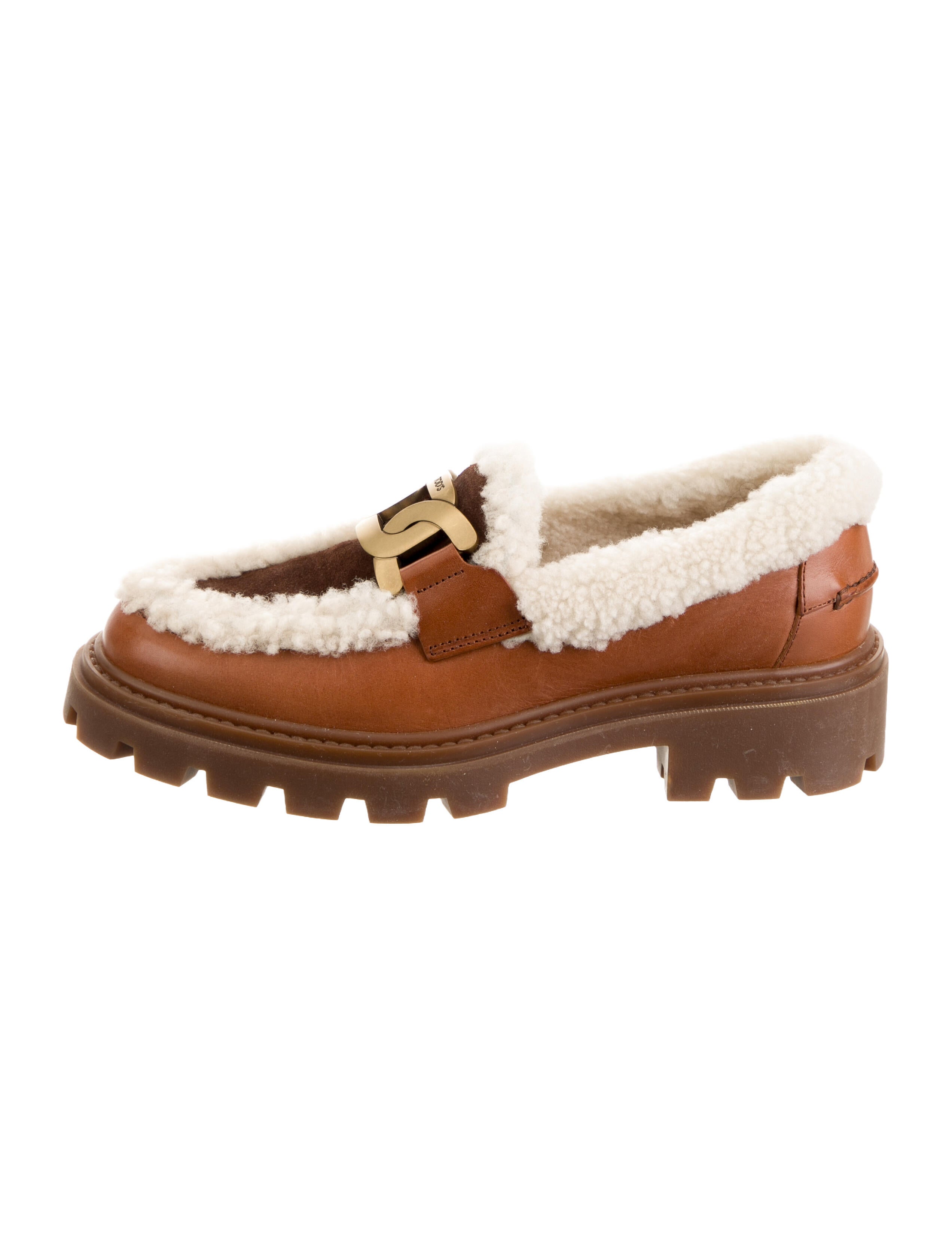 Tod's Leather Colorblock Pattern Loafers